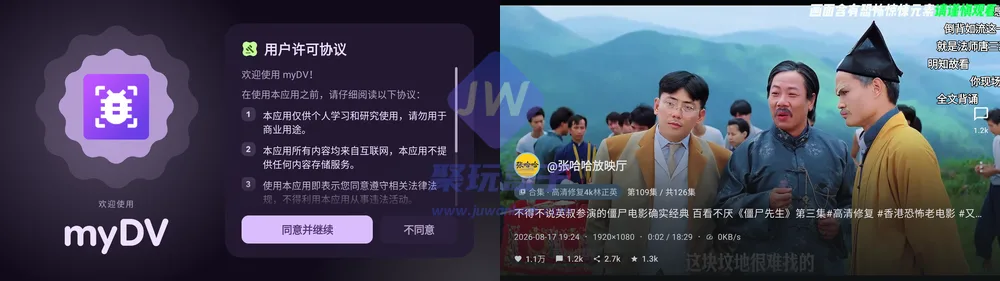 myDV播放与弹幕